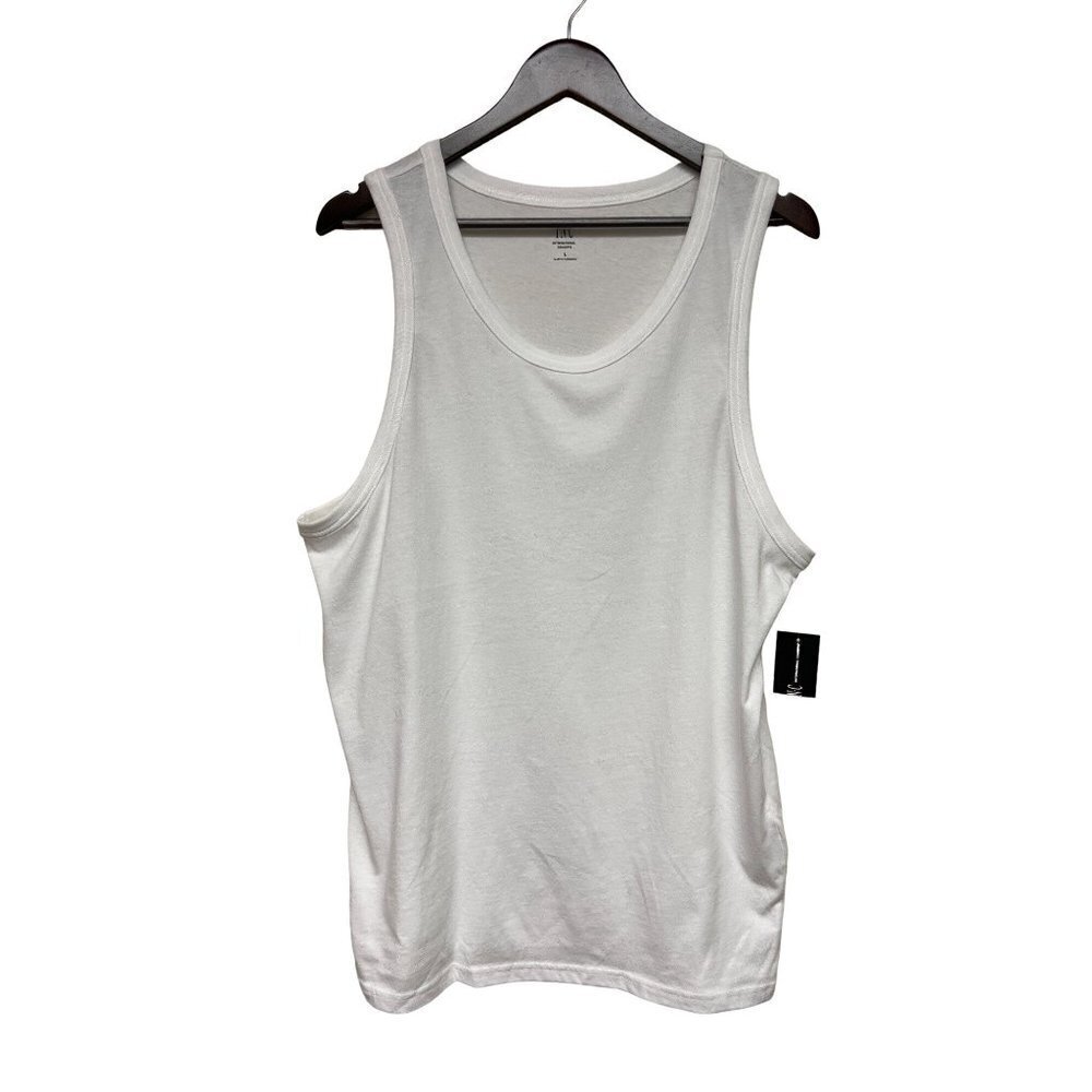 NEW INC International Concepts White Sleeveless Tank Top Shirt Men's Large - Picture 1 of 8